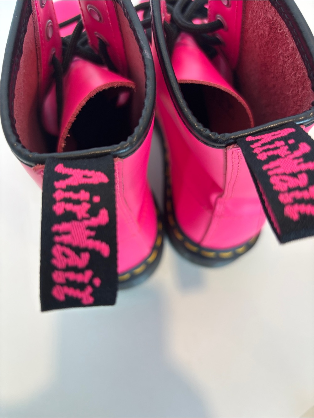 Dr Martens Hot Pink Boots Lace-Up Size 7 - Picture 4 of 10